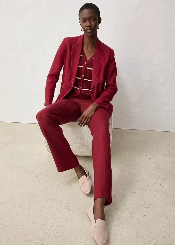 Pantalon taille &eacute;lastiqu&eacute;e 100% lin, bonprix