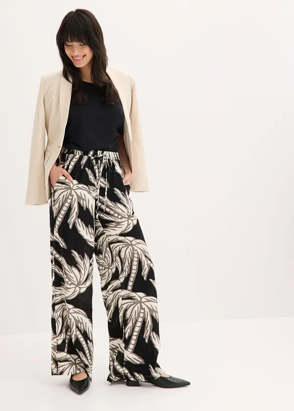 Pantalon large en viscose fluide, bonprix