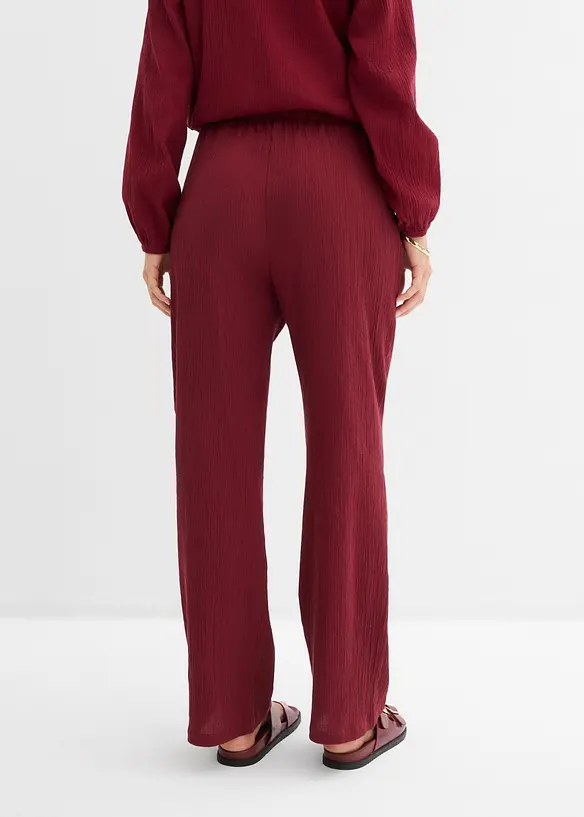 Pantalon large, effet froiss&eacute;, bonprix