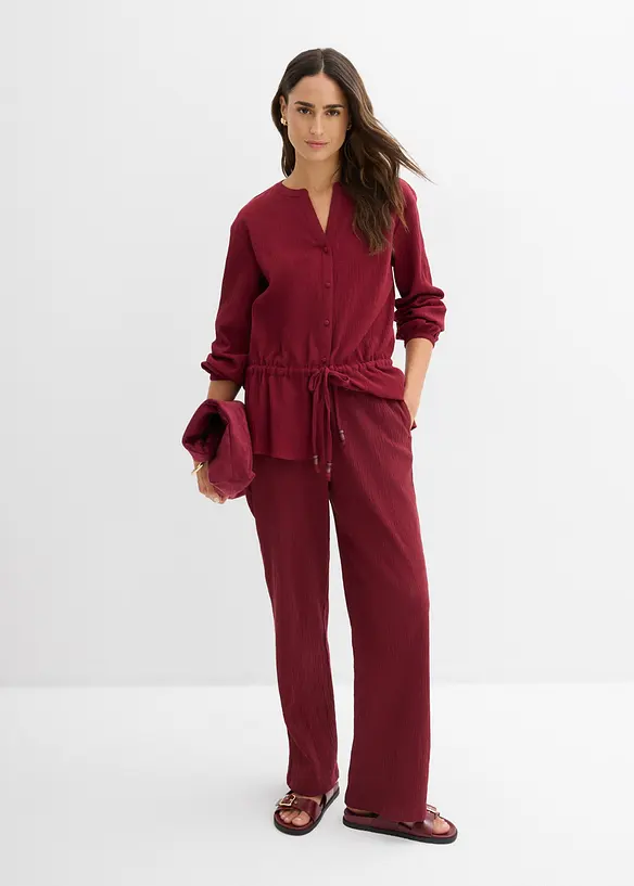 Pantalon large, effet froiss&eacute;, bonprix