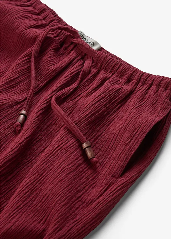 Pantalon large, effet froiss&eacute;, bonprix