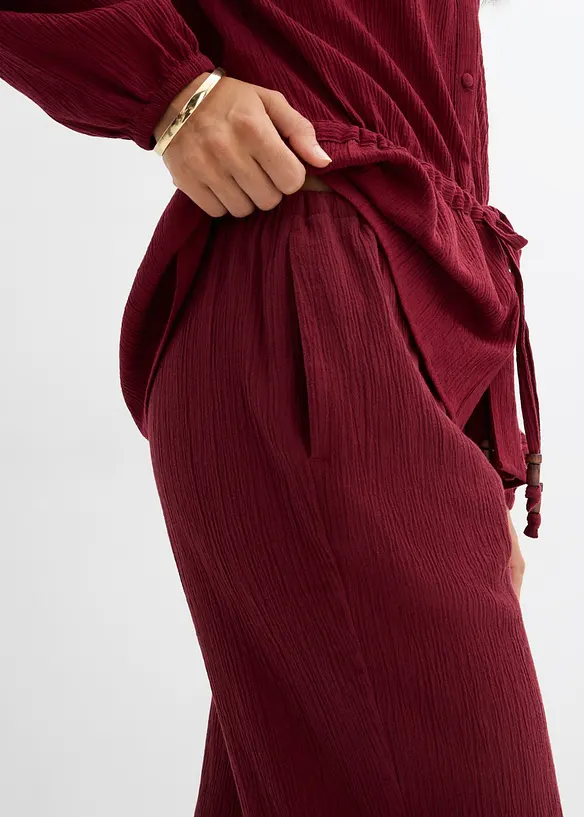 Pantalon large, effet froiss&eacute;, bonprix