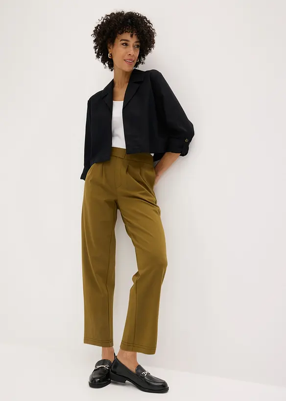 Pantalon barrel &agrave; pinces, bonprix