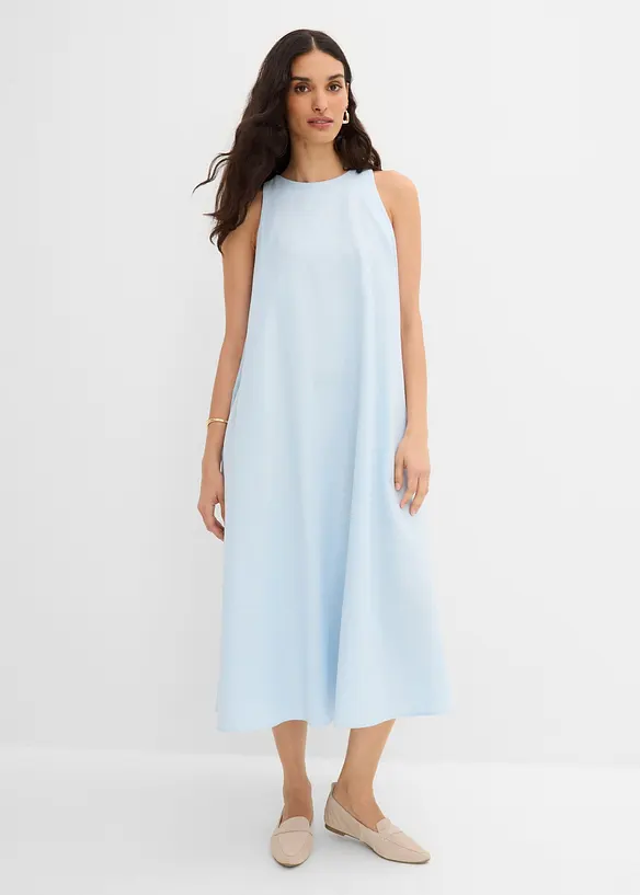 Robe midi fluide et &eacute;vas&eacute;e, bonprix