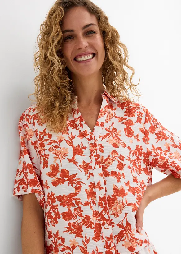 Chemisier manches courtes doux et fluide, bonprix