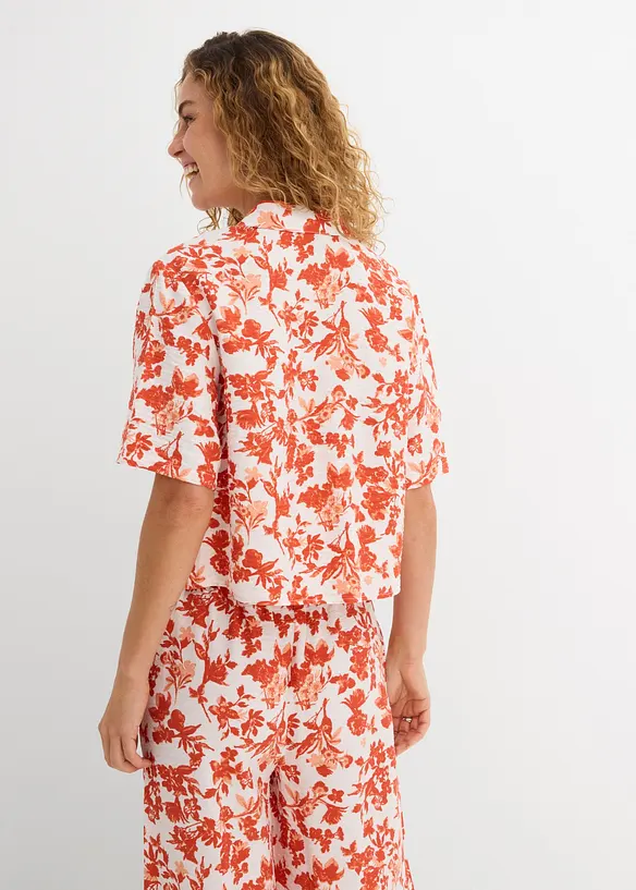 Chemisier manches courtes doux et fluide, bonprix