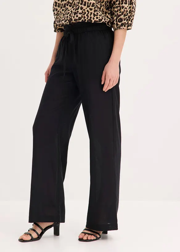 Pantalon palazzo en mati&egrave;re l&eacute;g&egrave;re et a&eacute;rienne, bonprix
