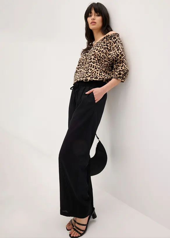 Pantalon palazzo en mati&egrave;re l&eacute;g&egrave;re et a&eacute;rienne, bonprix