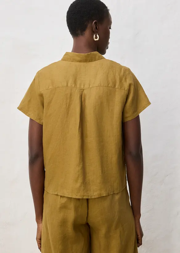 Chemisier manches courtes 100% lin, bonprix