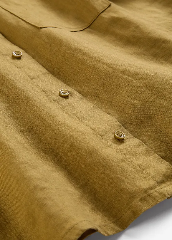 Chemisier manches courtes 100% lin, bonprix