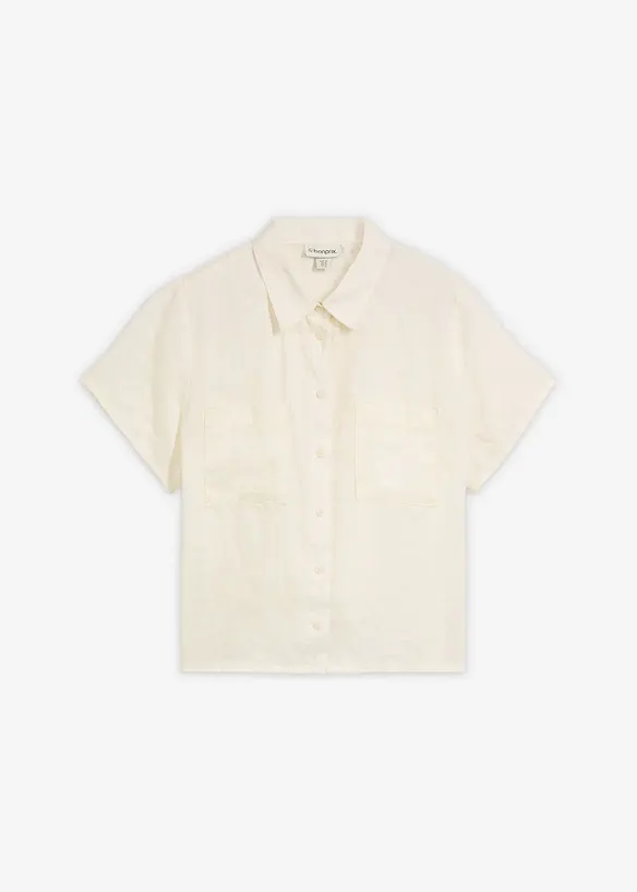 Chemisier manches courtes 100% lin, bonprix