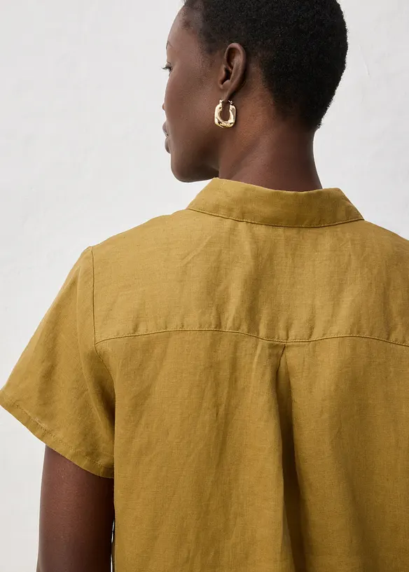 Chemisier manches courtes 100% lin, bonprix