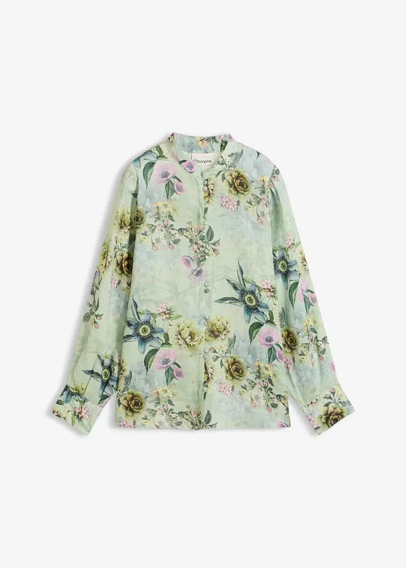 Blouse volant&eacute;e en ramie rafra&icirc;chissante, bonprix