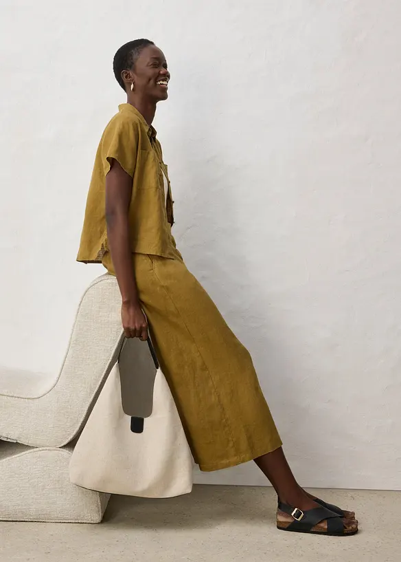 Jupe-culotte 100% lin, bonprix