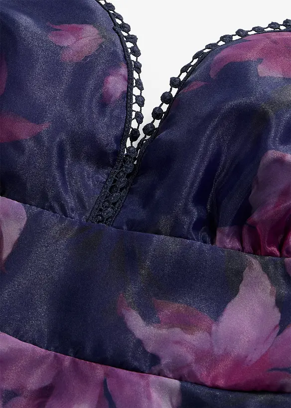 Robe de cocktail en tulle fin avec bordure crochet, bonprix