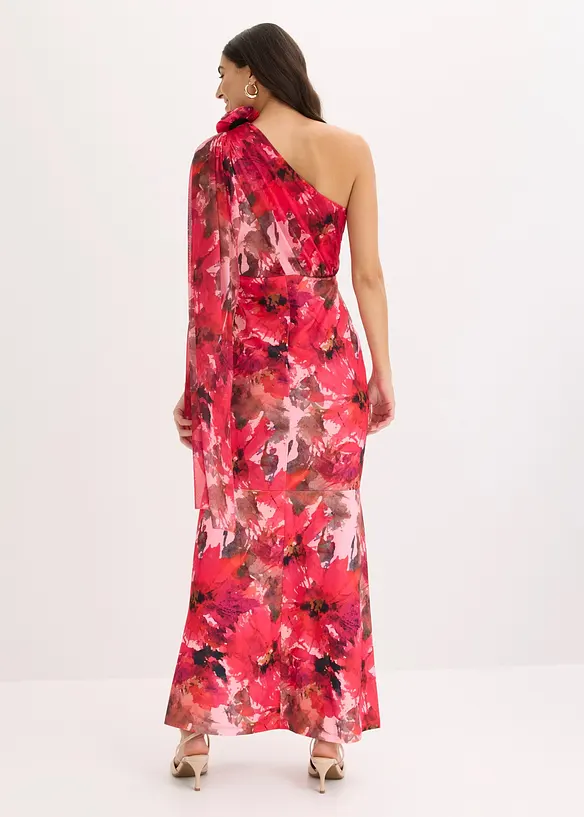 Robe de soir&eacute;e une &eacute;paule avec application de fleur, bonprix