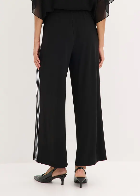 Pantalon en jersey avec bandes c&ocirc;t&eacute;s, bonprix