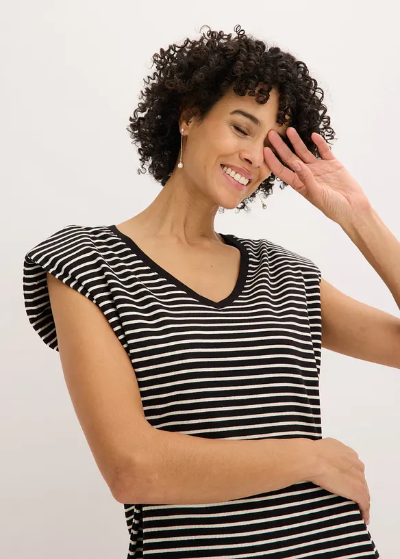 Robe en jersey ray&eacute; &agrave; taille r&eacute;glable, bonprix