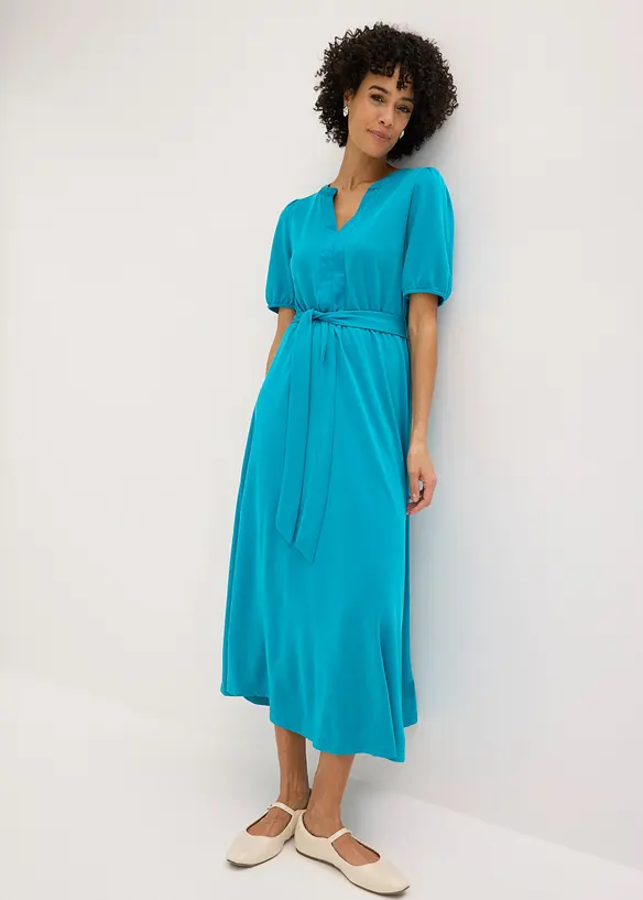 Robe midi avec ceinture &agrave; nouer (ens. 2 pces), bonprix