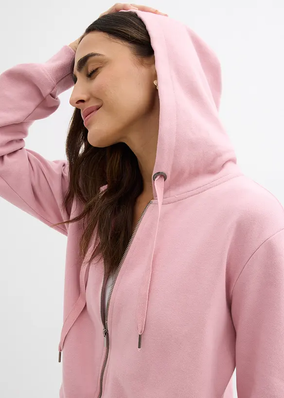 Sweat zipp&eacute; et short sweat (ens. 2&nbsp;pces), bonprix