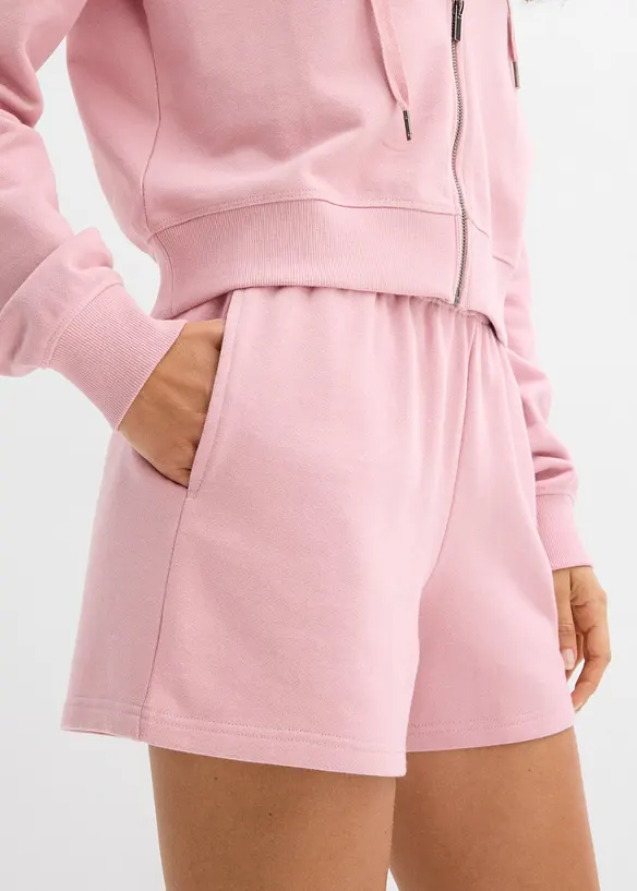 Sweat zipp&eacute; et short sweat (ens. 2&nbsp;pces), bonprix