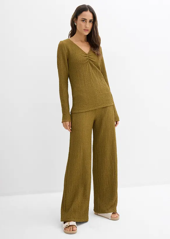 T-shirt et pantalon (ens. 2&nbsp;pces) en cr&ecirc;pe doux, bonprix