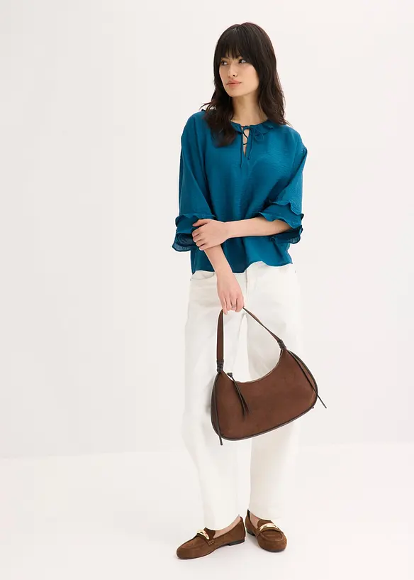 Blouse boh&egrave;me en  fine viscose m&eacute;lang&eacute;e, bonprix