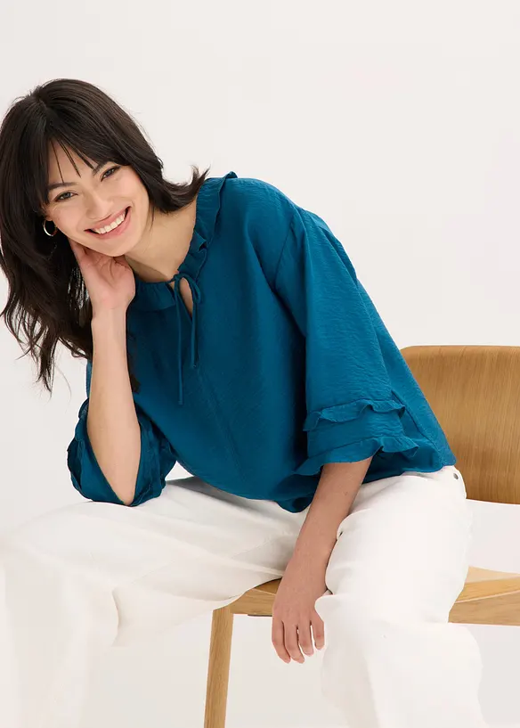 Blouse boh&egrave;me en  fine viscose m&eacute;lang&eacute;e, bonprix