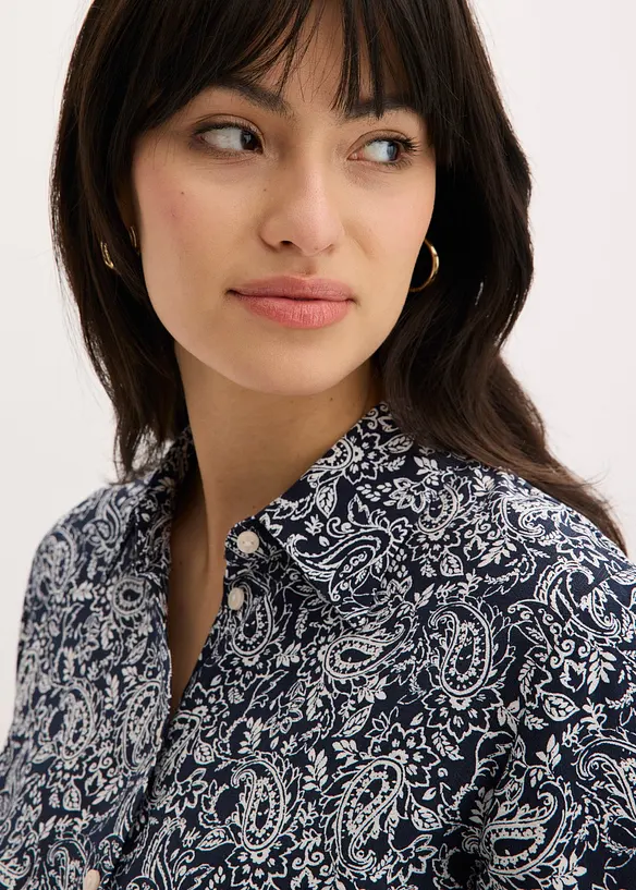 Chemisier en fine viscose m&eacute;lang&eacute;e, bonprix