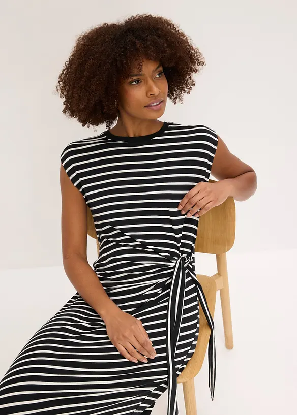 Robe en jersey drap&eacute;e, bonprix