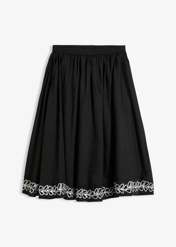 Jupe midi brod&eacute;e, bonprix