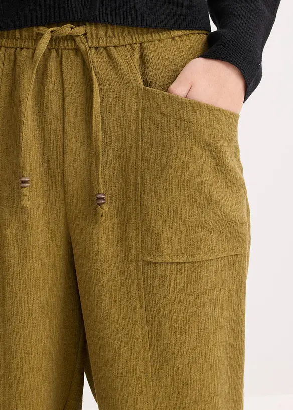 Pantalon large en mati&egrave;re textur&eacute;e, bonprix