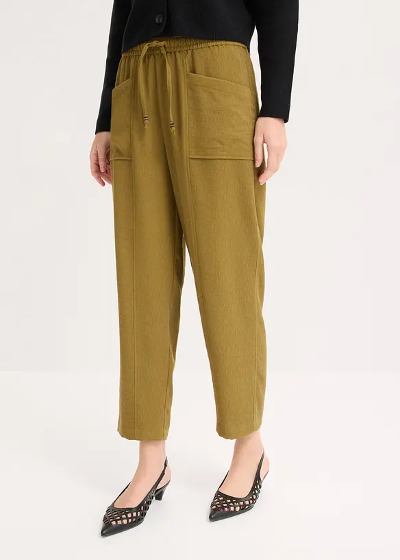 Pantalon large en mati&egrave;re textur&eacute;e, bonprix