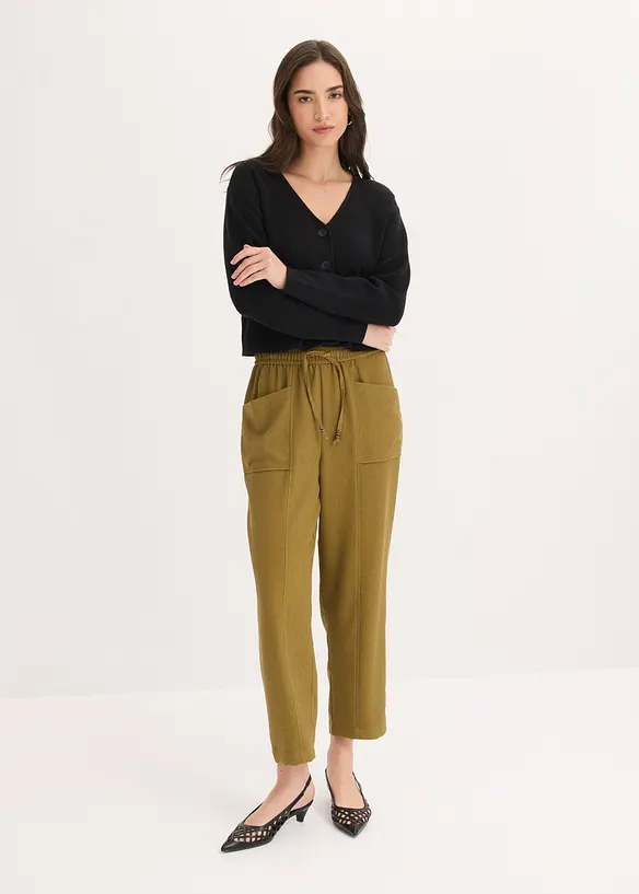 Pantalon large en mati&egrave;re textur&eacute;e, bonprix
