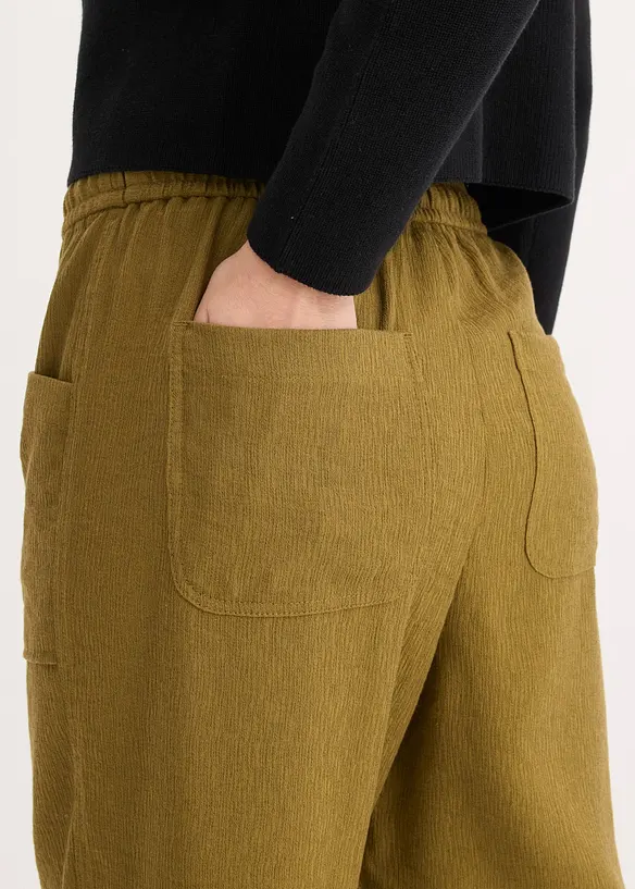 Pantalon large en mati&egrave;re textur&eacute;e, bonprix