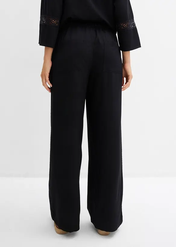 Pantalon large en viscose fluide, bonprix