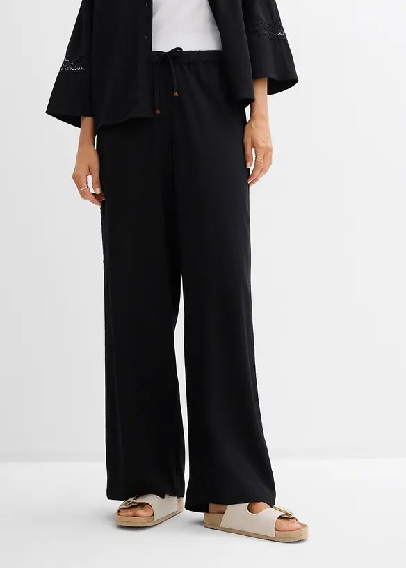 Pantalon large en viscose fluide, bonprix