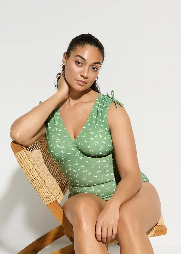 Maillot 1 pi&egrave;ce sculptant &agrave; larges bretelles, maintien l&eacute;ger, bonprix