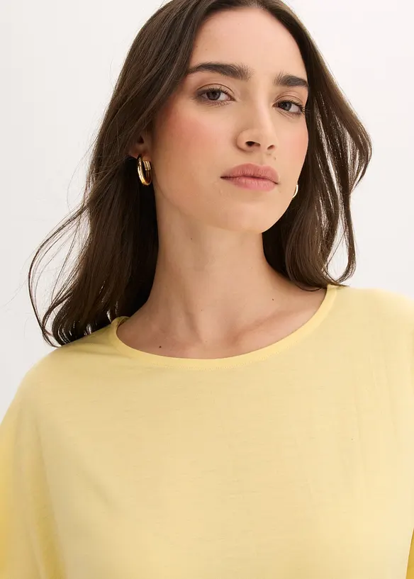 T-shirt doux en modal m&eacute;lang&eacute;, bonprix