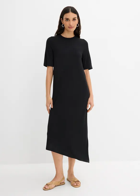 Robe &agrave; base asym&eacute;trique en jersey avec modal, bonprix