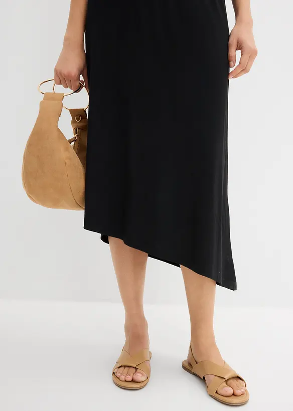 Robe &agrave; base asym&eacute;trique en jersey avec modal, bonprix