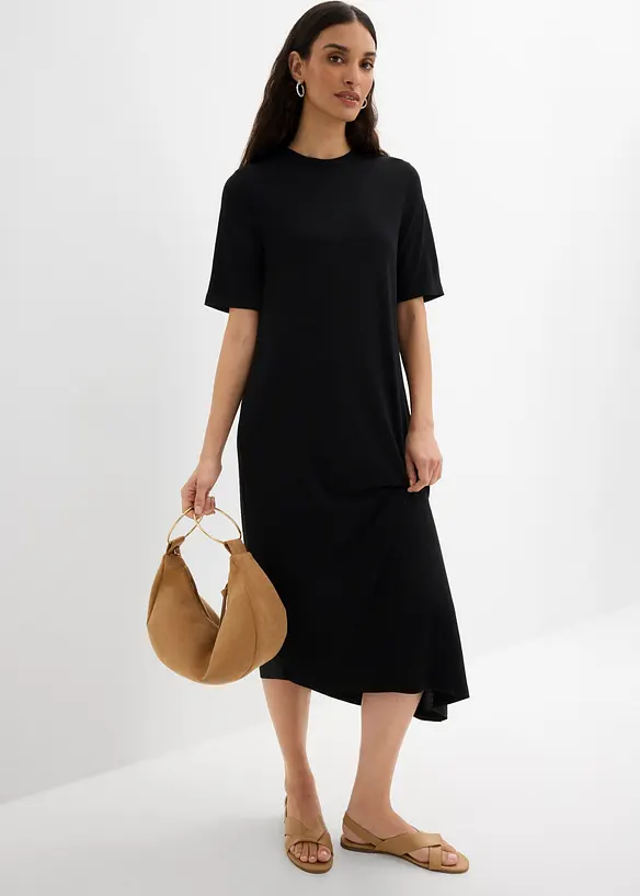 Robe &agrave; base asym&eacute;trique en jersey avec modal, bonprix