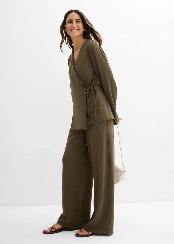 Chemisier en jersey &agrave; nouer sur le c&ocirc;t&eacute;, bonprix