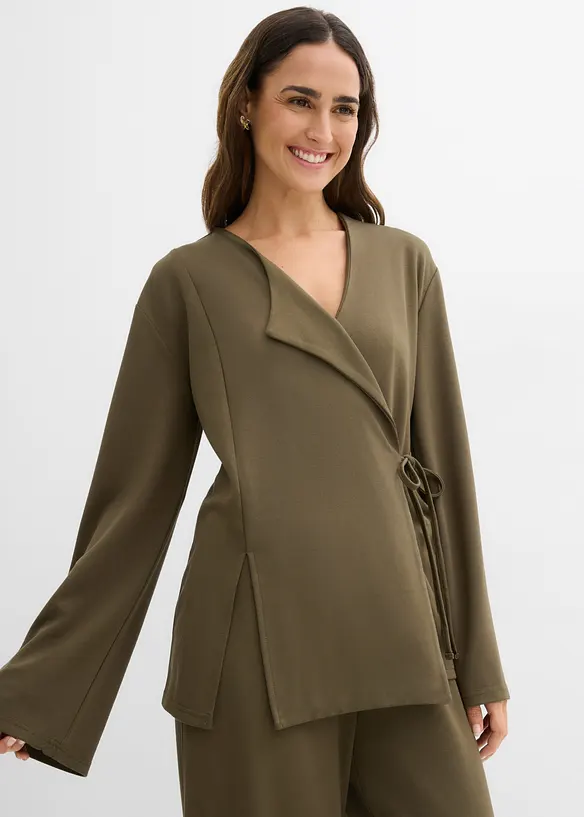 Chemisier en jersey &agrave; nouer sur le c&ocirc;t&eacute;, bonprix