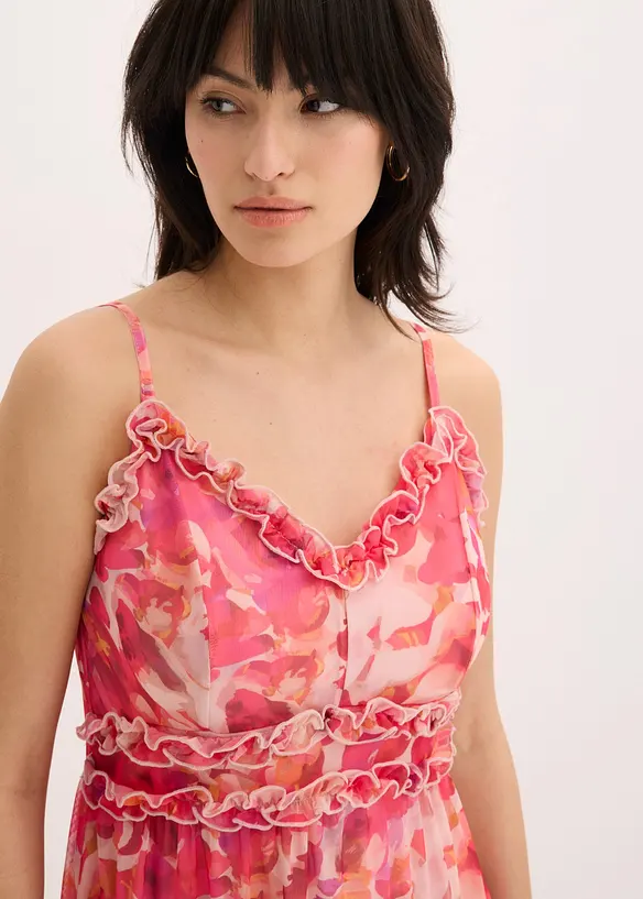 Robe &agrave; bretelles en mesh doux, bonprix