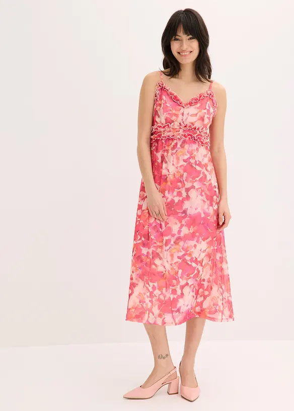 Robe &agrave; bretelles en mesh doux, bonprix