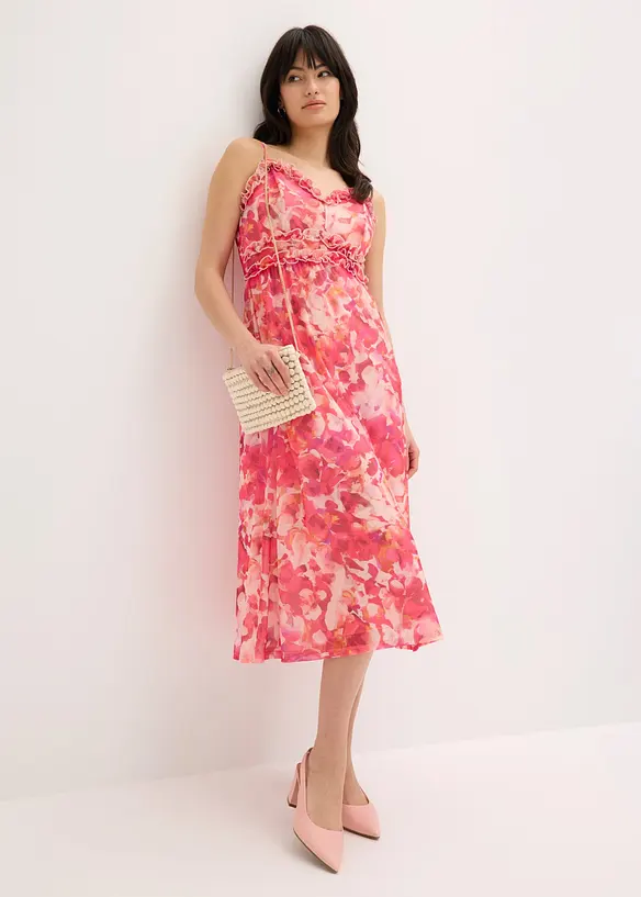 Robe &agrave; bretelles en mesh doux, bonprix