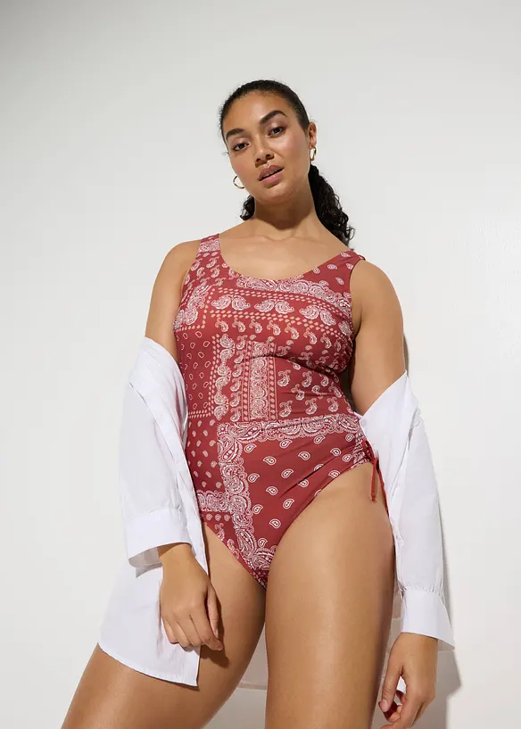 Maillot sculptant &agrave; nouettes, maintien l&eacute;ger, bonprix