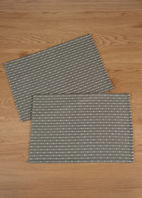 Lot de 2 &nbsp;sets de table tiss&eacute;s en coton, bonprix