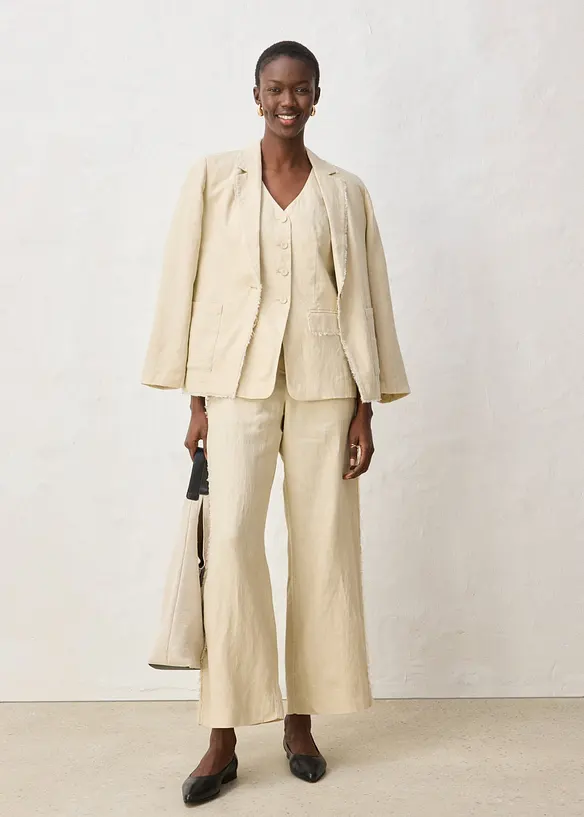 Veste de costume sans manches 100% lin, bonprix